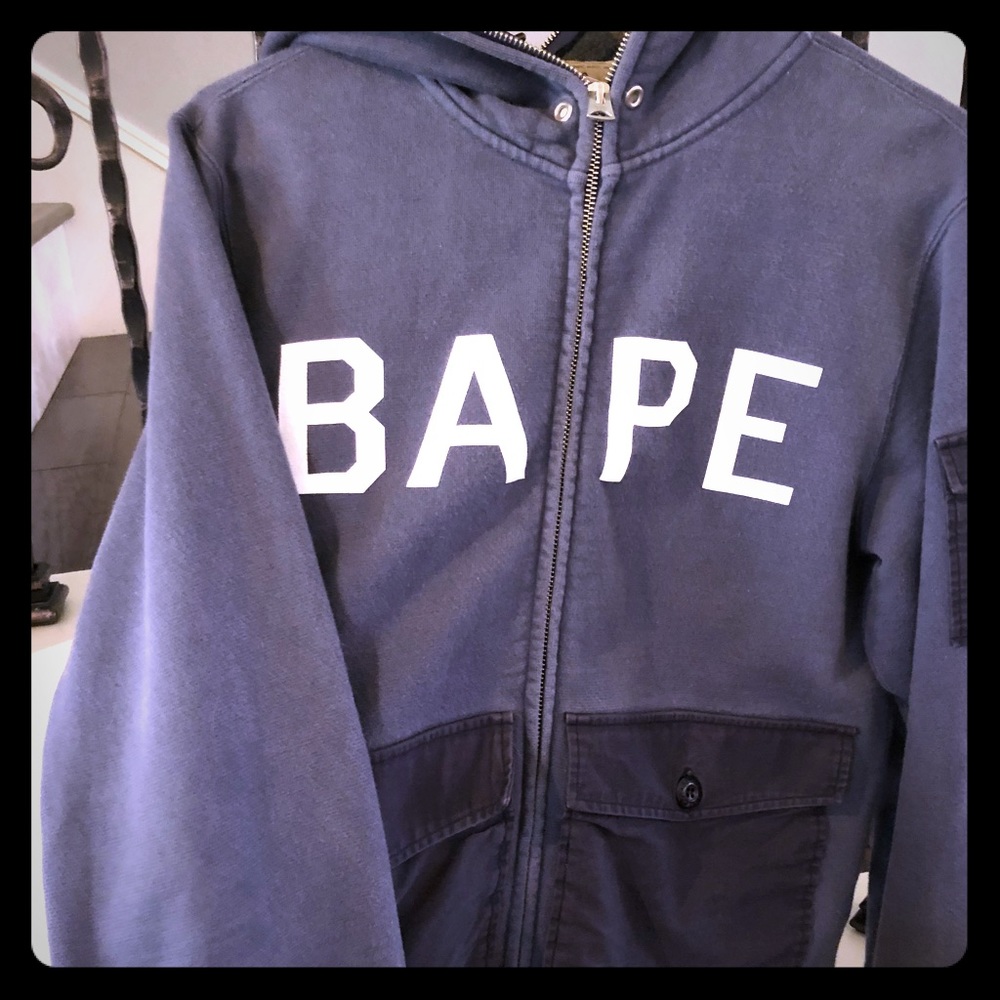 Authentic, Rare, Vintage BAPE Hoodie. Blue, SZ M
